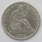 SEATED LIBERTY HALF DOLLAR 50 CENTS 1843 90% SILVER U.S MINT ISSUED COIN B 🌈⭐🌈