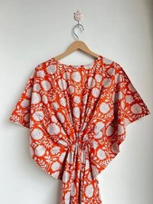 100% Cotton Caftan Indian Handmade Printed Kaftan Beach ,Floral Night Dress