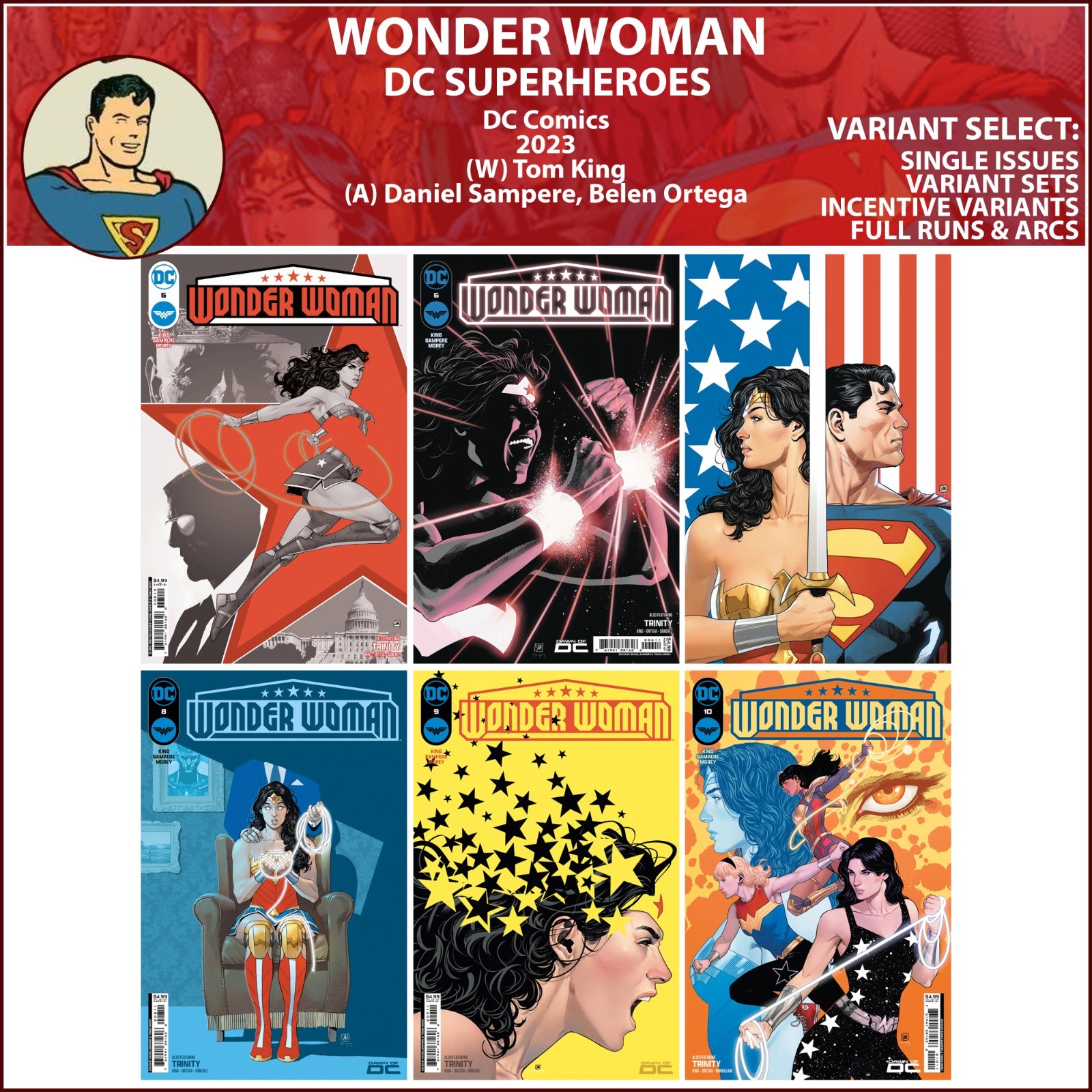 Wonder Woman (2023) #5 6 7 8 9 10 DC Comics COVER SELECT