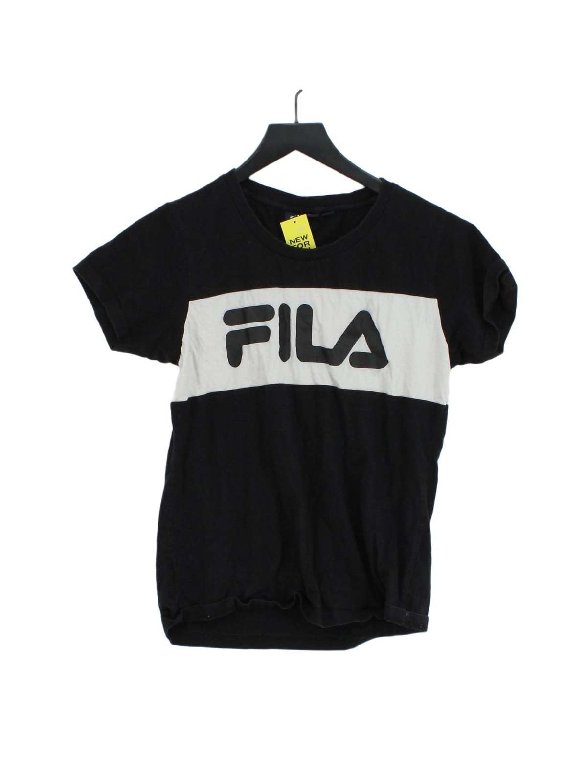 T shirt uomo Fila M nera grafica 100% cotone basic