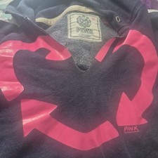 PINK Victoria's Secret University of Pink Pullover Hoodie Sweatshirt M Navy Pink