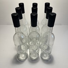 Glass Wine Bottles Screw Caps, Clear, 750ml - Pack of 9
