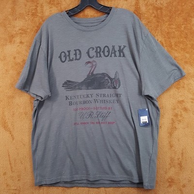 LUCKY BRAND Shirt Mens XL Grey Old Croak Kentucky Bourbon Whiskey Tee T-Shirt