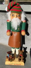 Kurt Adler North Pole Toy Maker Christmas Wooden Nut Cracker**Missing Pieces**