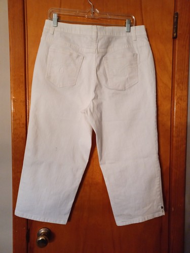 Christopher Banks White Inside Stretch Waistband Capri Jeans Size 12 - Picture 2 of 9