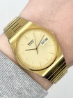 Vintage Seiko 5P23-8000 Stainless Steel Gold Plated Quartz Mens Watch