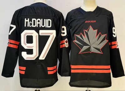 Men's Connor McDavid #97 Black Winter Olympics 2026 Team Canada All stitched