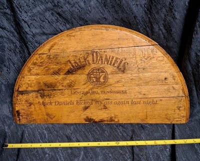 Jack Daniels Old No 7 Whiskey Barrel 1/2 Head Wall Hanging Display 21''x11 1/2''