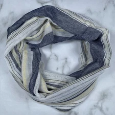 Metallic Threads Gray and Yellow Infinity Pull Over Lightweight Scarf