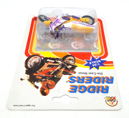 1994 Zylmex Ridge Riders Drag Pro Equipment Die Cast Motorcycle 1:24 Yellow - Picture 6 of 6