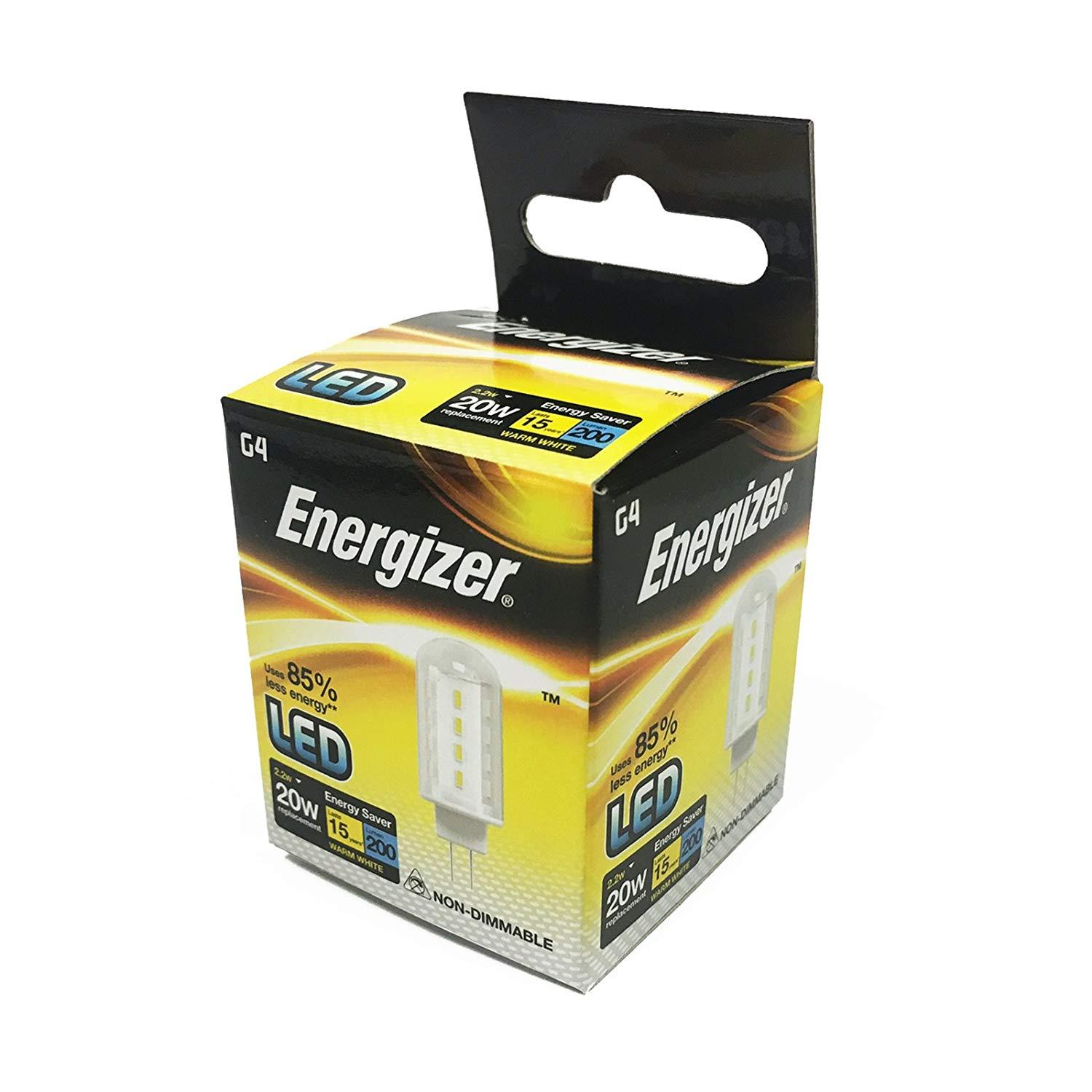 G4 LED 2.2W=20W ENERGIZER Bulbs Capsule Bulb REPLACE HALOGEN Lights AC