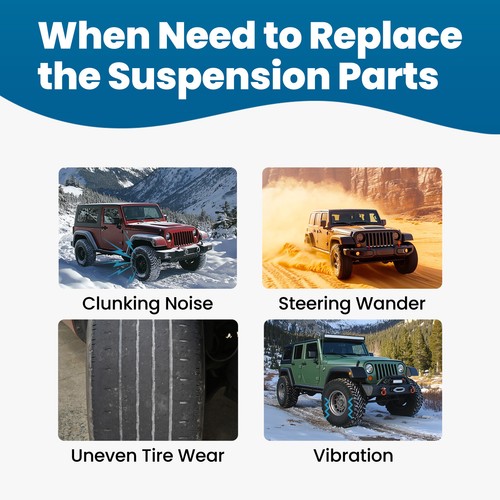 Upper & Lower Control Arm Kit Set of 4 LH & RH Sides for 07-18 Jeep Wrangler JK - Picture 5 of 12