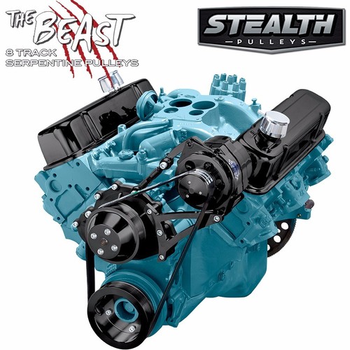 Black Pontiac Serpentine Pulley Kit Alternator Only System 350 400 428 455 - Bild 2 von 2
