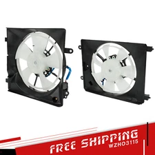Pair AC Condenser Radiator Cooling Fan For 2012-2015 Honda Civic 2013-2017 Acura