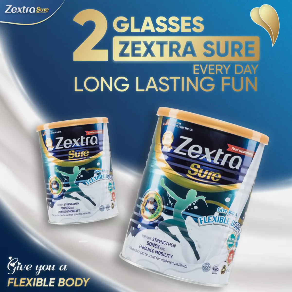 2 X Zextra Sure Milk 400g For Knee Back Pain Bone Strengthen 2 X Zextra Sure Milk 400g For Knee Back Pain Bone Strengthen
