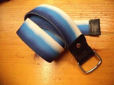 Unisex Vintage Gradient Effect Belt in 4cm Blue - 100 Made in Italy