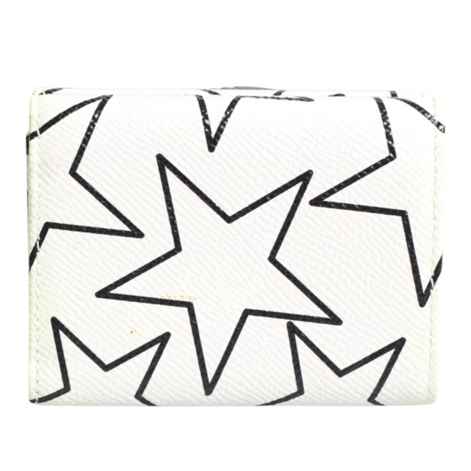 Cartera DOLCE & GABBANA Cuero Blanco Tríptico DG Estampado de Estrellas Portatarjetas 550usd Foto 4 de 4