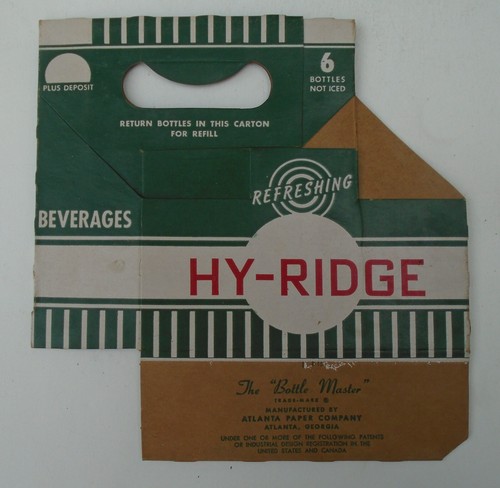 Hy-Ridge 6 pack cardboard soda bottle carrier unused - Picture 2 of 2