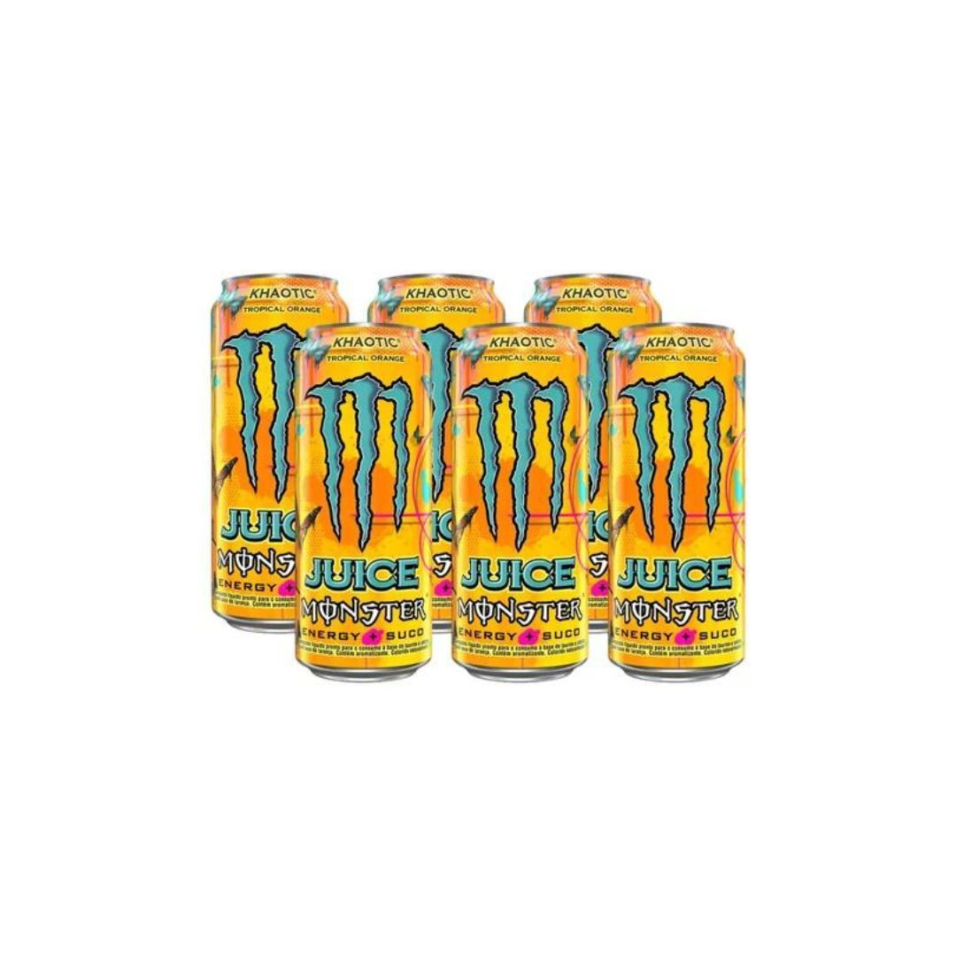 Lot of 6 Juice Monster Khaotic Tropical Orange Flavour Energy