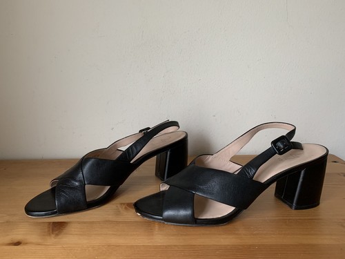 Naturalizer 27 Edit DELLA Women Sz 9M Slingback Sandals Black Leather shoes - Picture 5 of 12