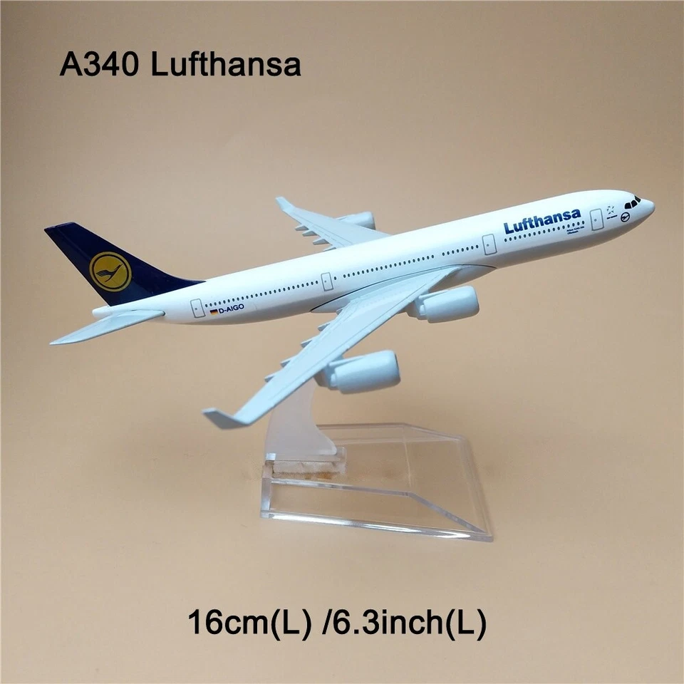 1:400 Alloy Diecast Airplane Model Collection 16cm Airbus A340 Lufthansa Airline - Image 2 of 4