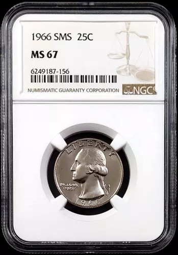 1966 SMS Washington Quarter certified MS 67 by NGC! sku 87156