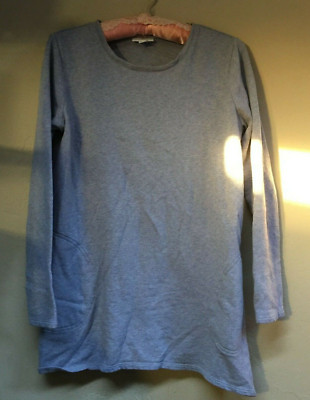 J.Jill PureJill Womens XS Blue Crew Neck Cotton Sweater Pullover Pockets Casual