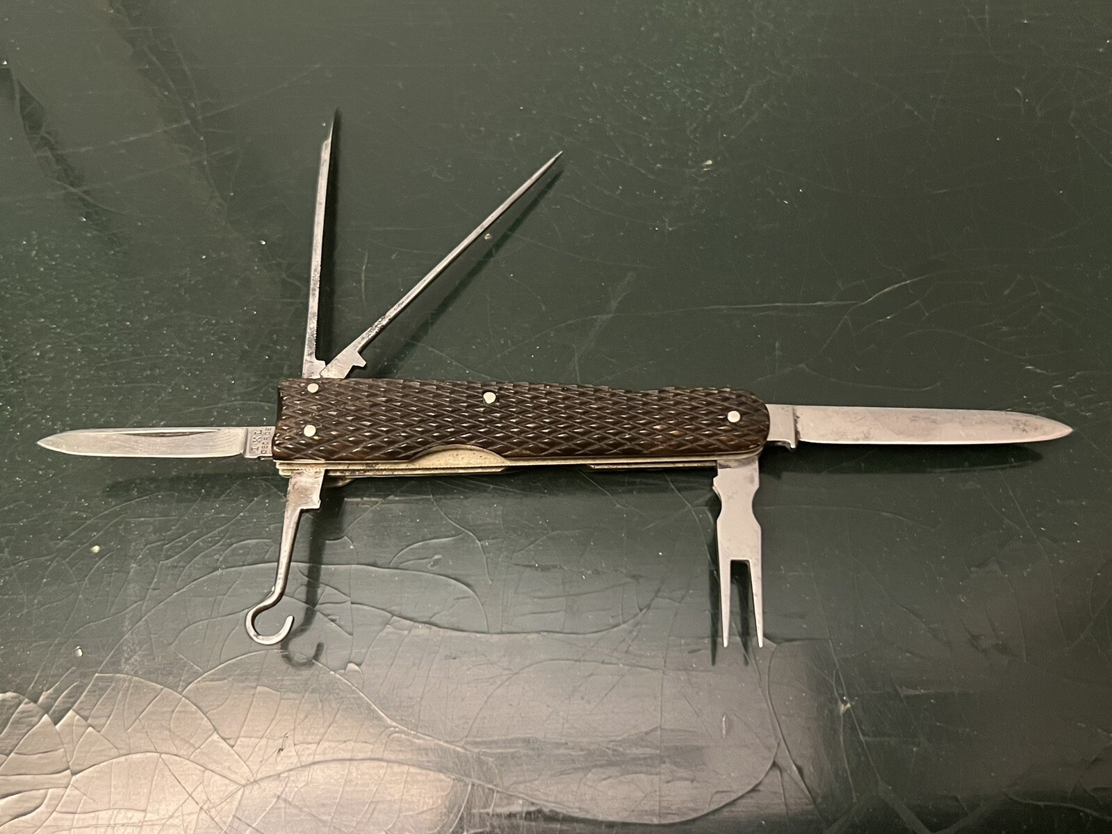 Wostenholm I*XL Tobacco Pipe Knife Mid 1800’s Checkered Scales