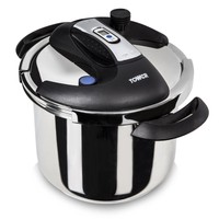 Tower One-touch Pressure Cooker 6 L - Stainless Steel Kitchen Pot Free Pp Tower One-touch Pressure Cooker 6 L - Stainless Steel Kitchen Pot Free Pp