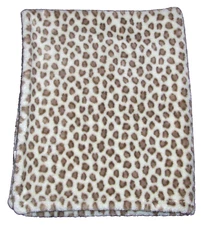 Hudson Baby HB Tan Brown Leopard Cheetah Plush Blanket Security Lovey 30x36"