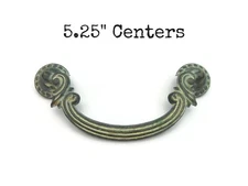 Vintage Drawer Pull 5 1/4" centers Ornate Faux Bail Furniture Handle LQ4