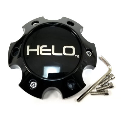 Helo Gloss Black Center Cap 5-1/2''OD Bolt-On Closed-End 1079L140HE1GB-H34