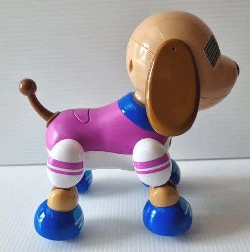Puppy Toy Zoomer Zuppies Interactive Puppy Spin Master 2014 Purple Stripes Blue - Picture 4 of 6