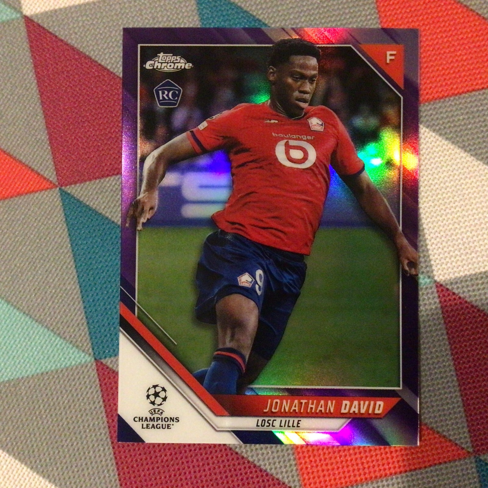 Jonathan David RC Losc Purple Refractor 249/250 made 2021-22 Topps Chrome UEFA