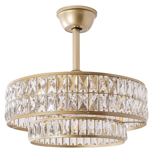 CELAVIEIOP Gold Fandelier Ceiling Fan with Light20" Crystal Chandelier Ceilin... - Picture 9 of 9