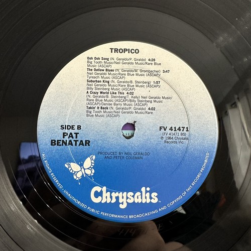 PAT BENATAR - TROPICO LP - Picture 8 of 8