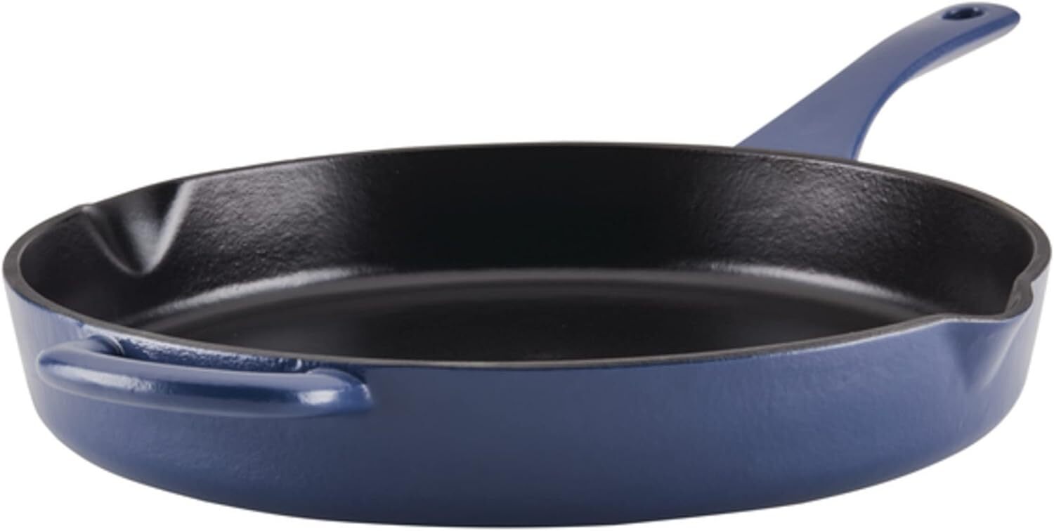 Ayesha Curry Kitchenware Enameled Cast Iron Skillet/Frying Pan with HelperHandle