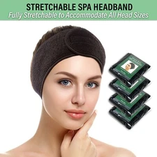 4-Pack Women's Stretch Terry Facial Spa Headbands Hair Wrap Soft Towel AH1008Bx4
