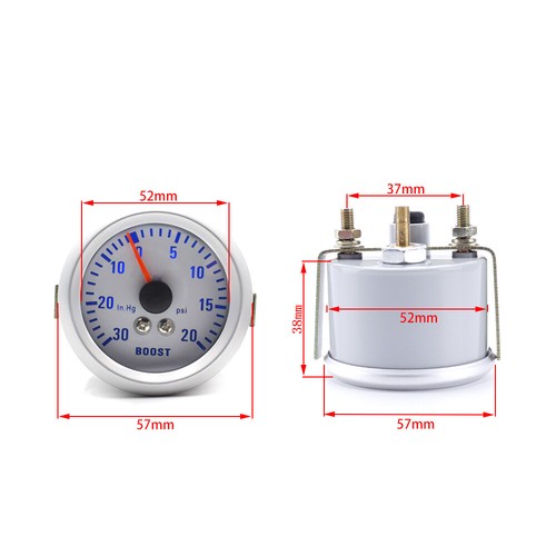 2" 52mm Turbo Boost Gauge 0~20 Psi Car Pressure Gauge Auto Gauges Racing Meter - Picture 3 of 8