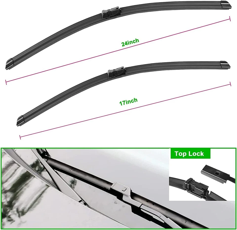 24" 17" Front Windshield Wiper Blades for GMC Terrain 2010-17 Chevrolet Equinox. Foto 3 de 4