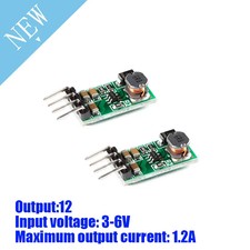 2pcs Mini DC-DC Converter 3.3V-5V to 12V Step Up for Smart Home