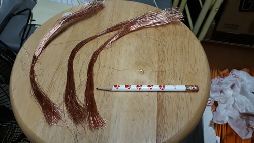 Bright Copper Wire very thin 10 inches long 150 strands great for crafts 