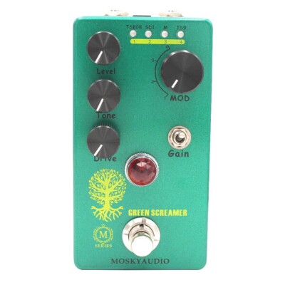 Mosky Audio  Green Screamer Overdrive 4 Mode Select  w/Toggle Option FX Pedal