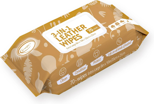 3In1 Leather Cleaner Wipes 70 Count (Pack of 1), Extra Large 8" X 10" Size Leath - Picture 10 of 12
