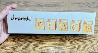 Elements PEACE Candles 5 Pieces In Original Box Handcrafted Gold Votive 2.25'' Sq