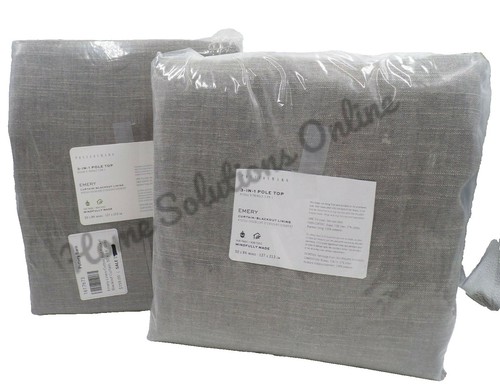 Pottery Barn Emery Linen Blackout Curtain Ivory 100x108
