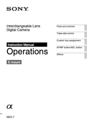 Owner s Manual and Operating Instructions for Sony NEX-7 Camera