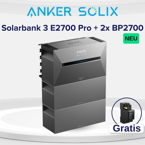 Anker SOLlX Solarbank 3 E2700 Pro 2700wh, Anker SOLIX BP2700 Erweiterungsakku x2 - Bild 1 von 15