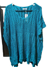 Women's "Alro" Poncho Cover-up Crochet Hollow Out Side slit size Small