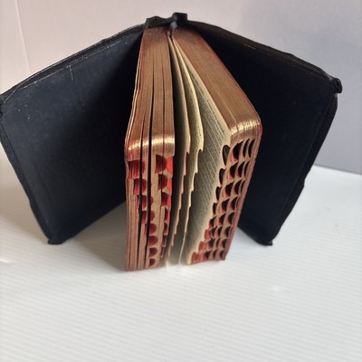 20er Jahre Bibel schwarz strukturierter lederähnlicher Einband mit gold vergoldeten Seiten.selten 